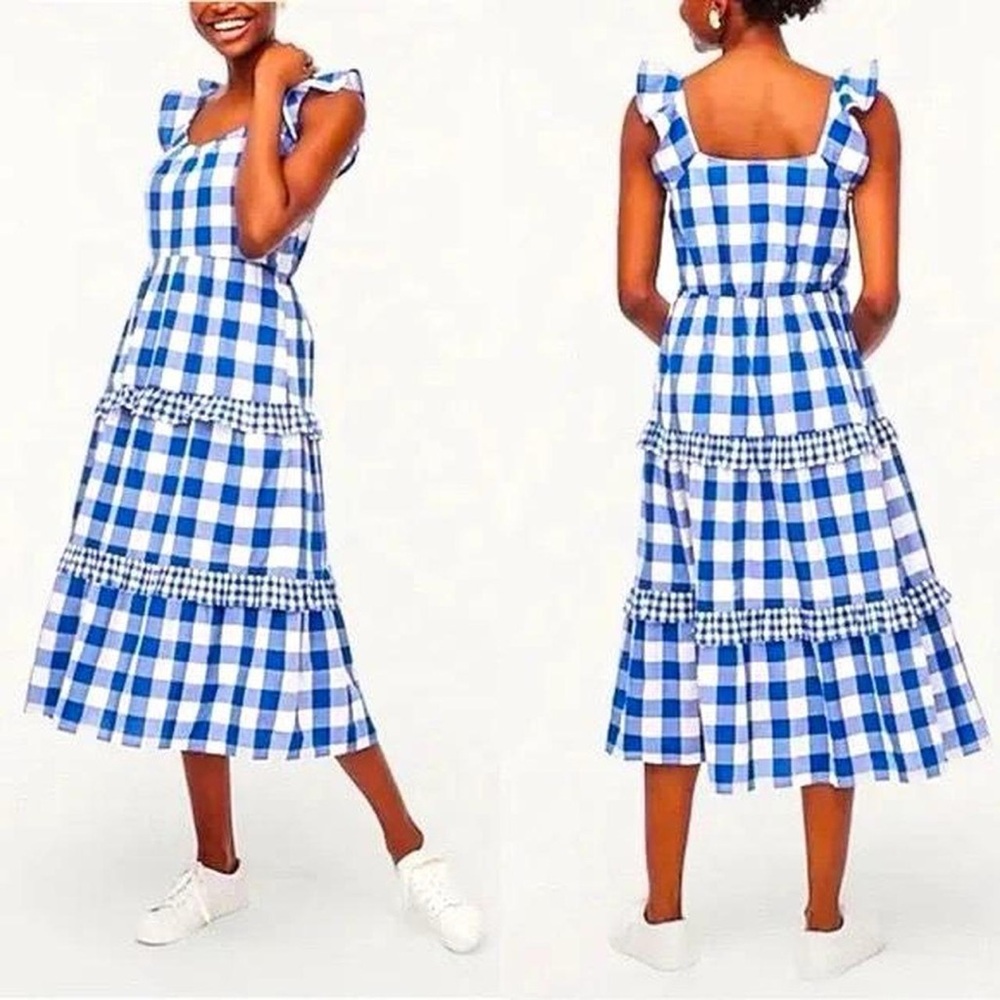 Blue Gingham Sleeveless Dress